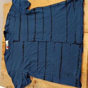 Free People FP Beach Blue & Black Short Sleeve Top Size S